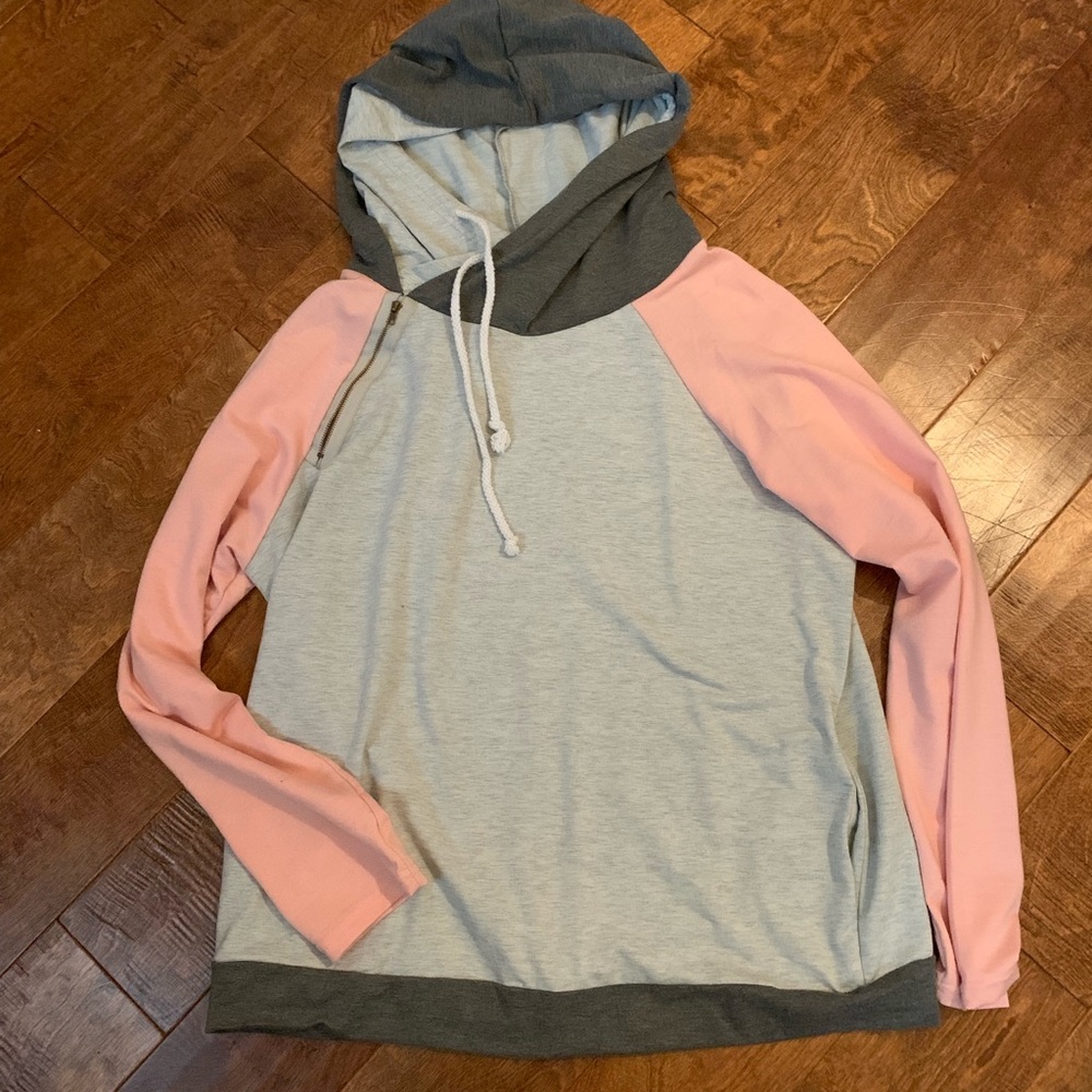 Gray & Pink Double Hoody